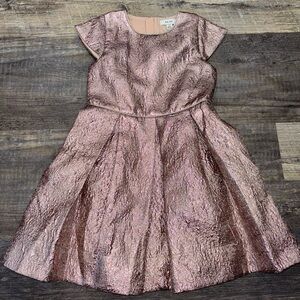 Reiss Nia Pink Metallic Pleated Dress Girls Size 7-8 Y
